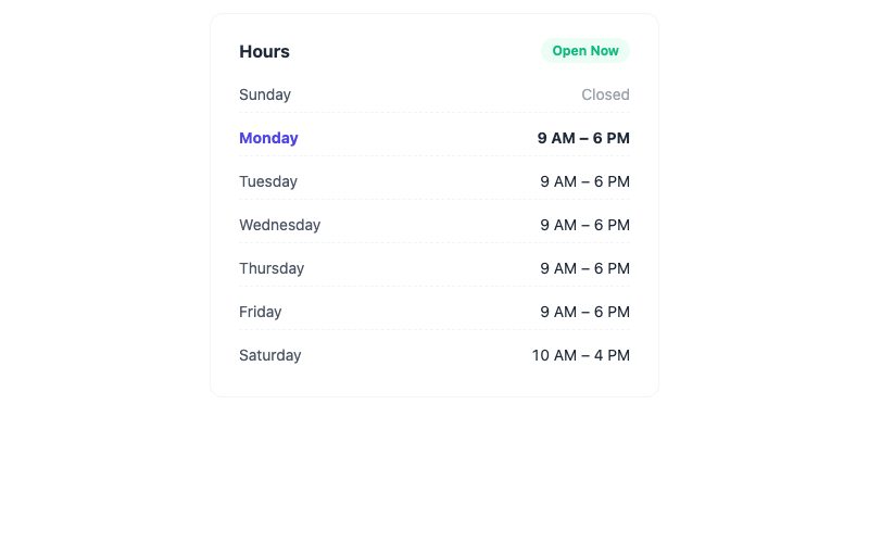 Opening Hours